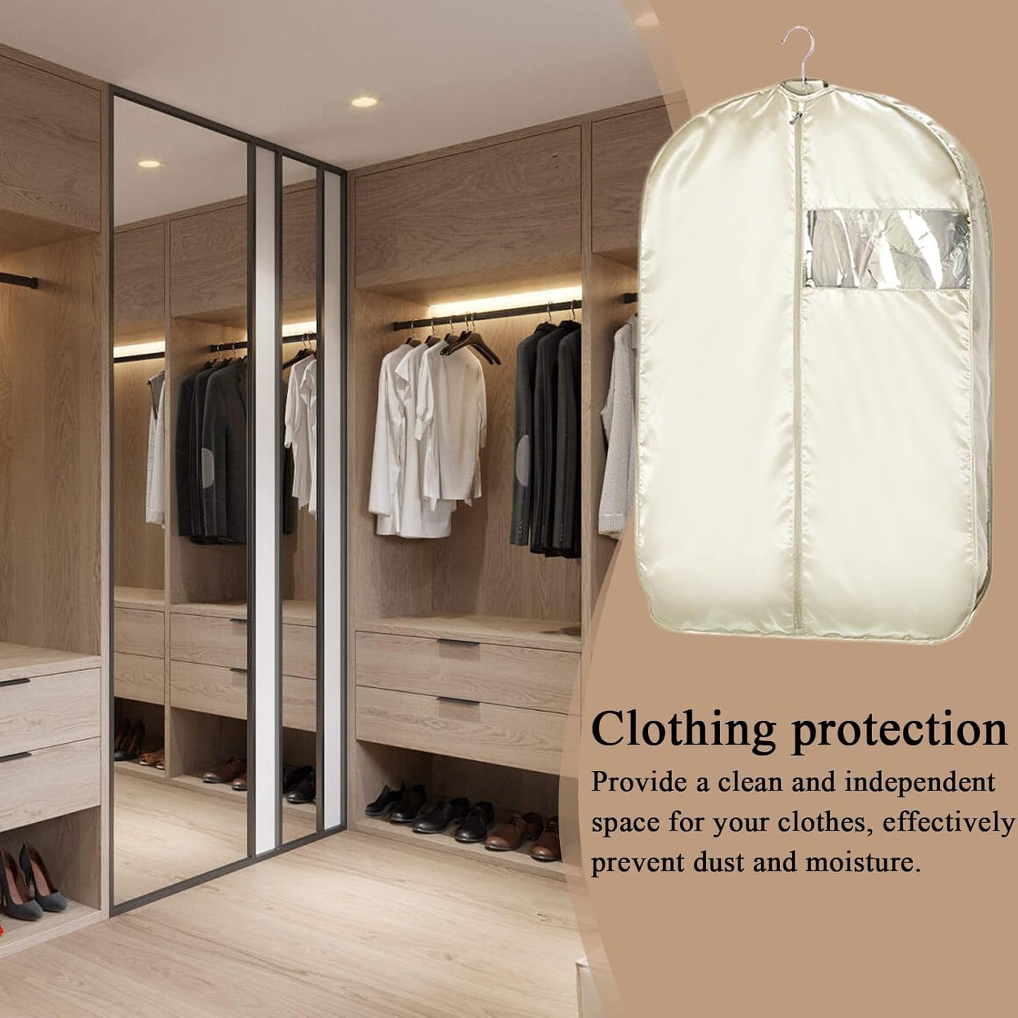 Garment Storage Bag, Long Dress Protector, 22,83 x 35,43 in Dustproof Organizer, Space Saving Design, autentica protezione per il movimento, Airplane Packing, Laundry Closet, Storage