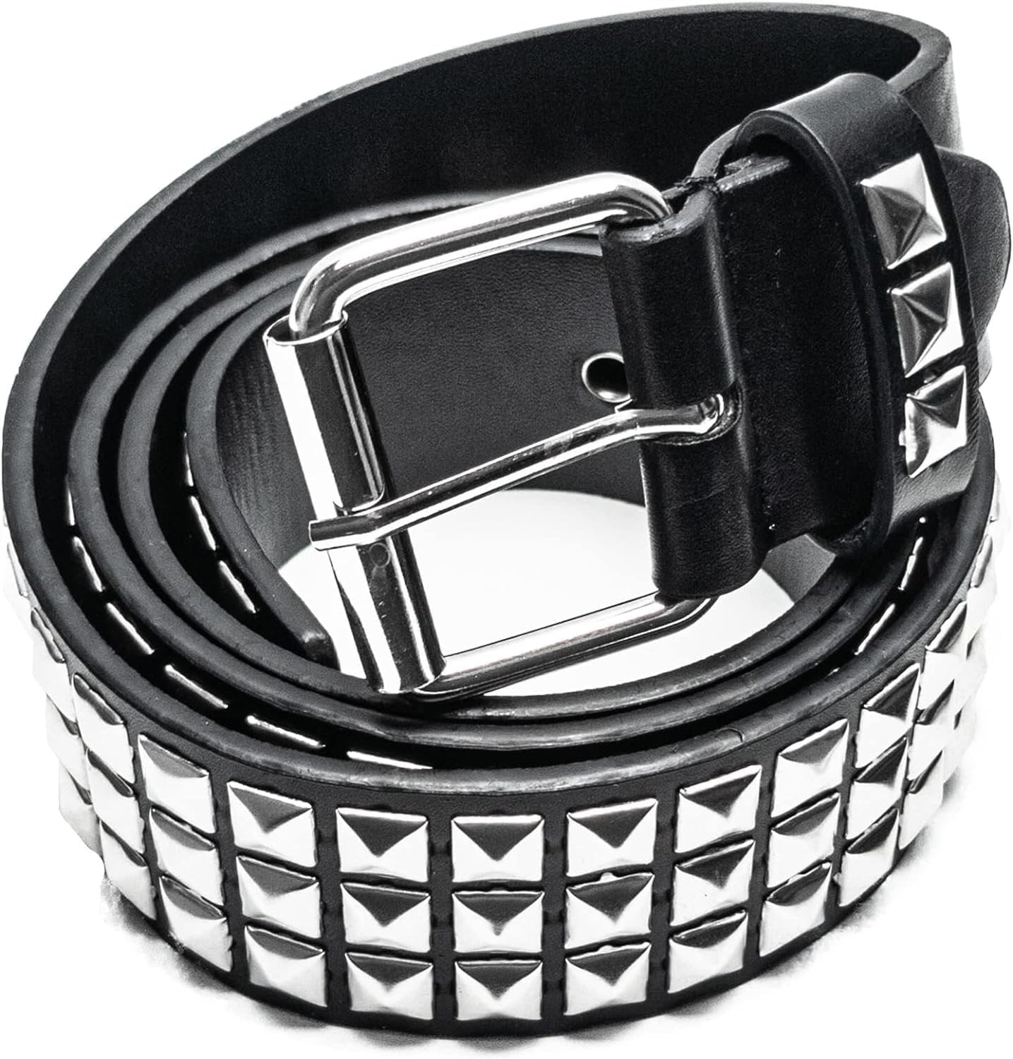 LUFMWCWD Punk Studded Belt for Women Rock Threads Y2K Goth Stud Pyramid Gothic Clothing (Black), Steudded Belt, 110 CM length, Black