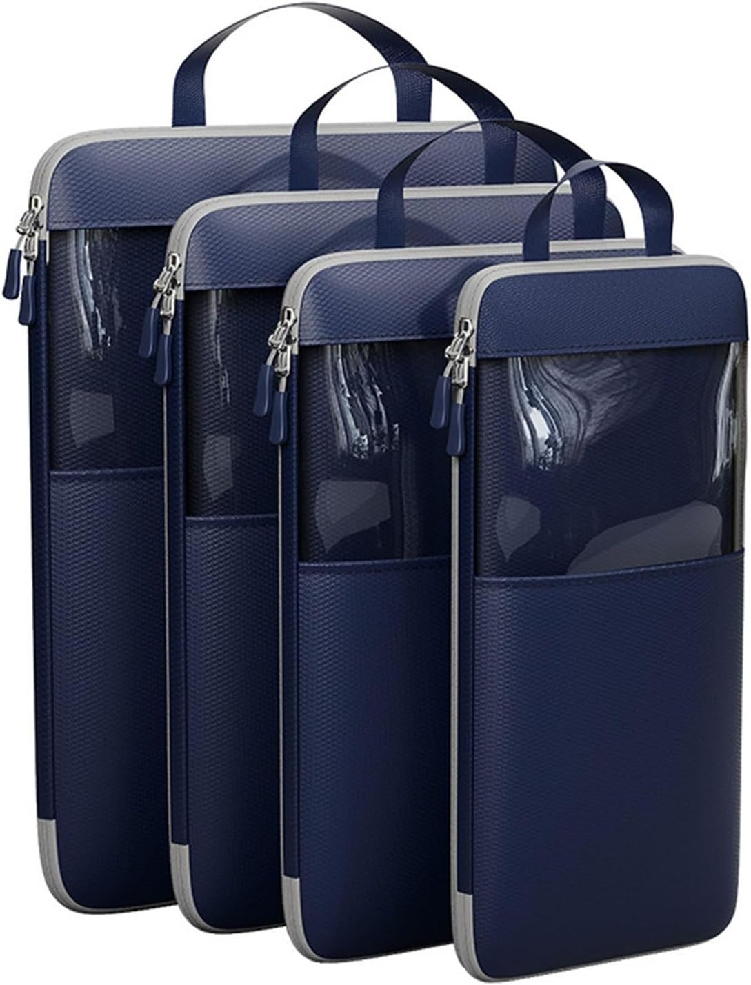 CAUNLA Set of 4 Efficient Luggage Organization Bags Functional Organized Packing Container Expandable Compression Cubes Bags