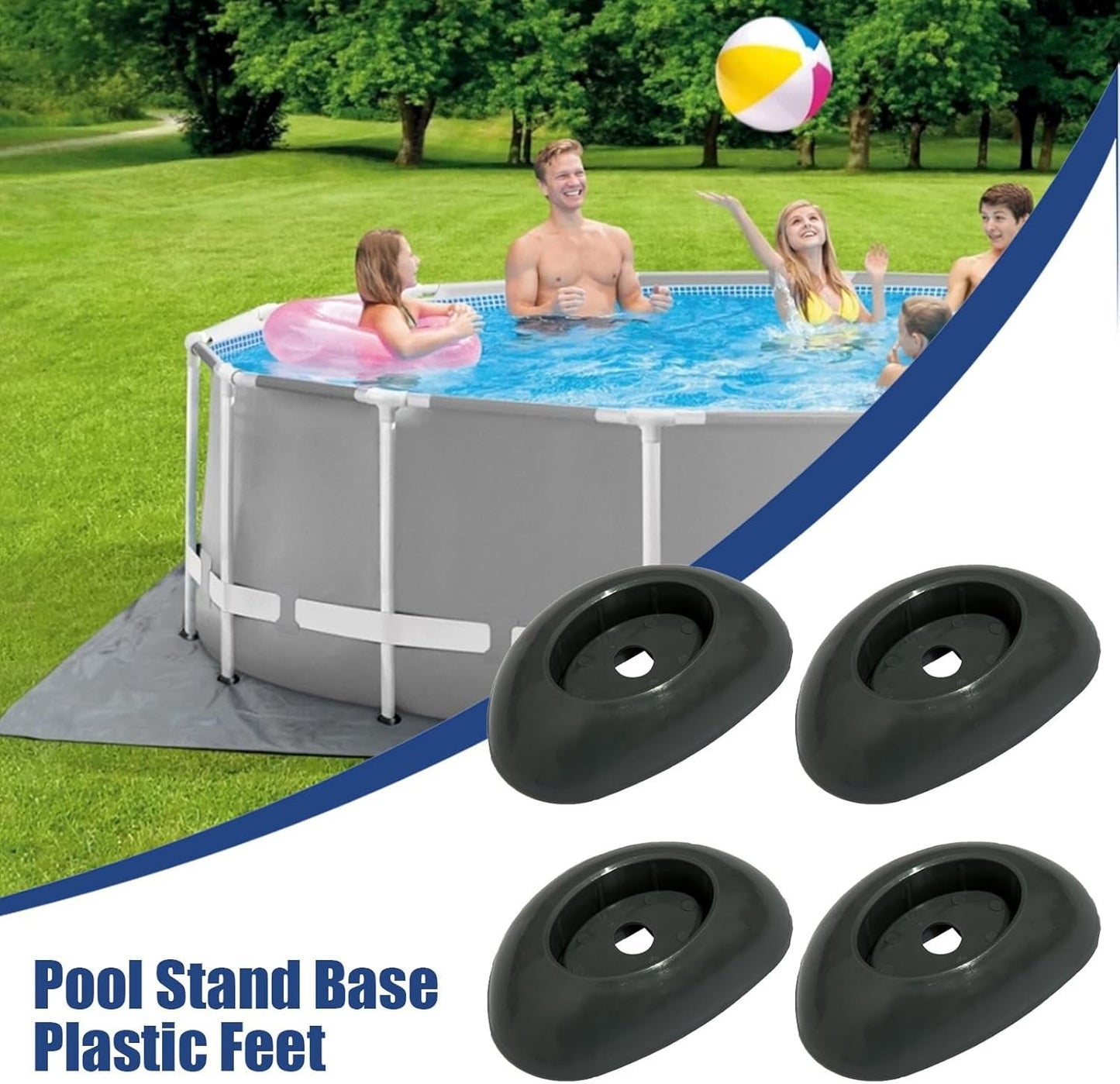 Pool Leg End Caps - Vertical Leg Replacement Frame Parts Cap | Stable Pool Vertical End Cap | Ground Swimming Replacement Parts