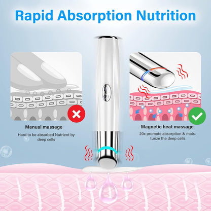 Eye Face Massager, Electric Facial Massage Wand Tool, 42℃ Heated Skin Care Device for Dark Circles and Puffiness, Smooth Lip Wrinkles, Promote Essence Absorption