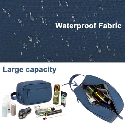Travel Toiletry Bag for Men Women,Toiletries Dopp Fit, Water Resistant Shaving Bags,Small Bathroom Hygiene Organizer Pouch, Navy Blue, Toiletry Bag