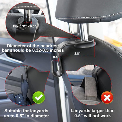 Car Accessories Interior, 4 Pack Car Accessories Include 1 Car Tissue Holder, 1 Car Sunglasses Holder, 2 Car Seat Headrest Hook, Christmas Automotive Car Essentials for Car Sun Visor ï¼ˆBlackï¼‰