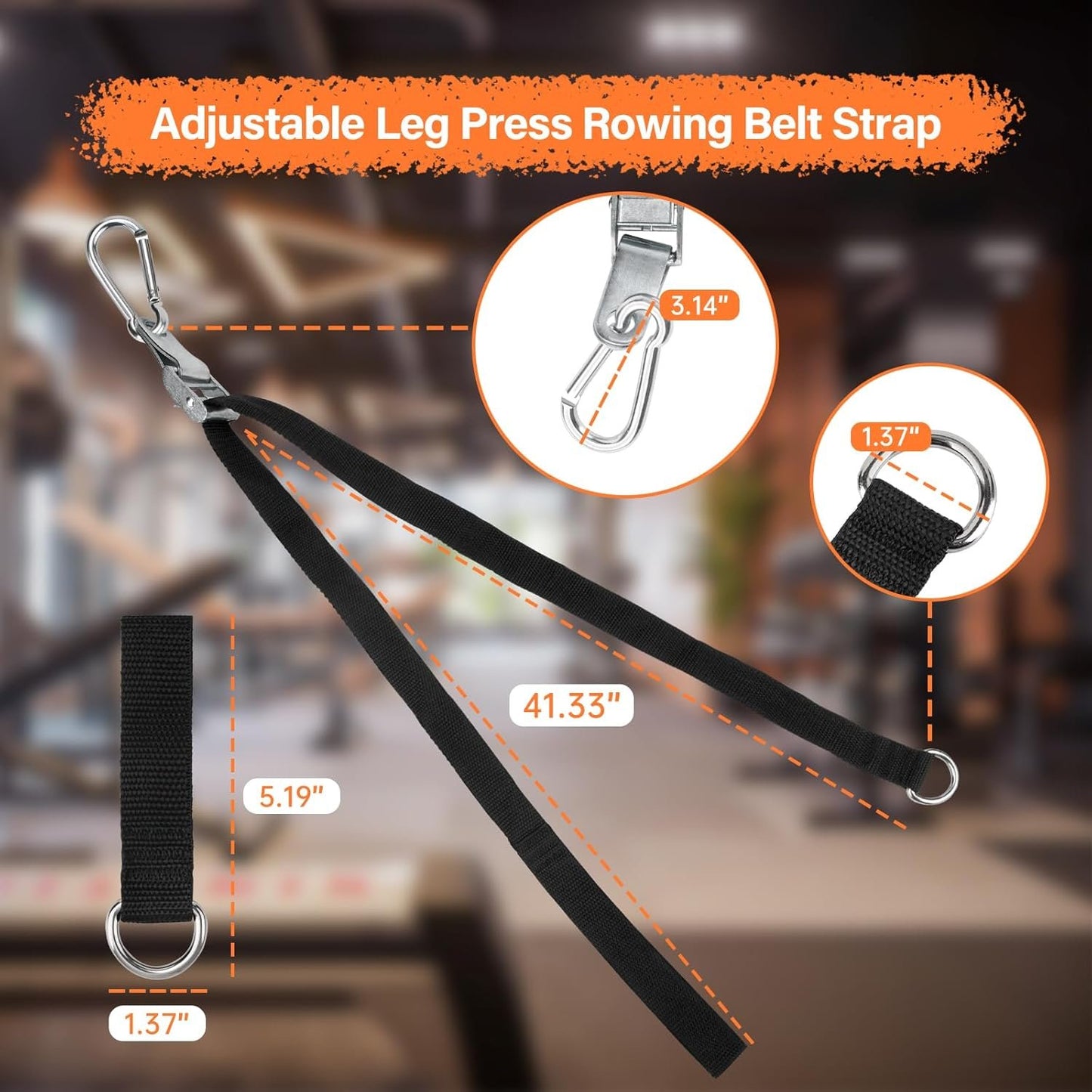 42'' Adjustable Squat Straps Compatible With Bowflex Xtreme 2 SE Home Gym Accessories, Squat Bar Lat Tower Straps Attachment Also Fit for Most Home Gym Cable Extensions