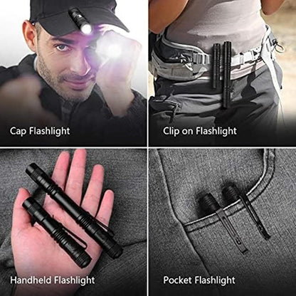 MODOAO Pen Flashlight Portable Flashlight with Metal Clip Tactical Penlight Flashlight (10 Pack)