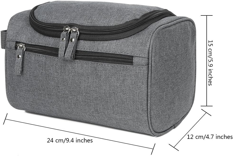 EGOGO Toiletry Bag Travel Overnight Wash Gym Shaving Bag Travel Makeup Organizer with Hanging Hook for Men and Women Ladies E528-3 (Grey)