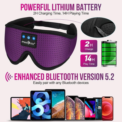 MUSICOZY Sleep Headphones Bluetooth Headband Breathable 3D Sleeping Headphones, Wireless Music Eye Mask Sleep Earbuds for Side Sleepers Women Office Air Travel Cool Tech Gadgets Unique Gifts