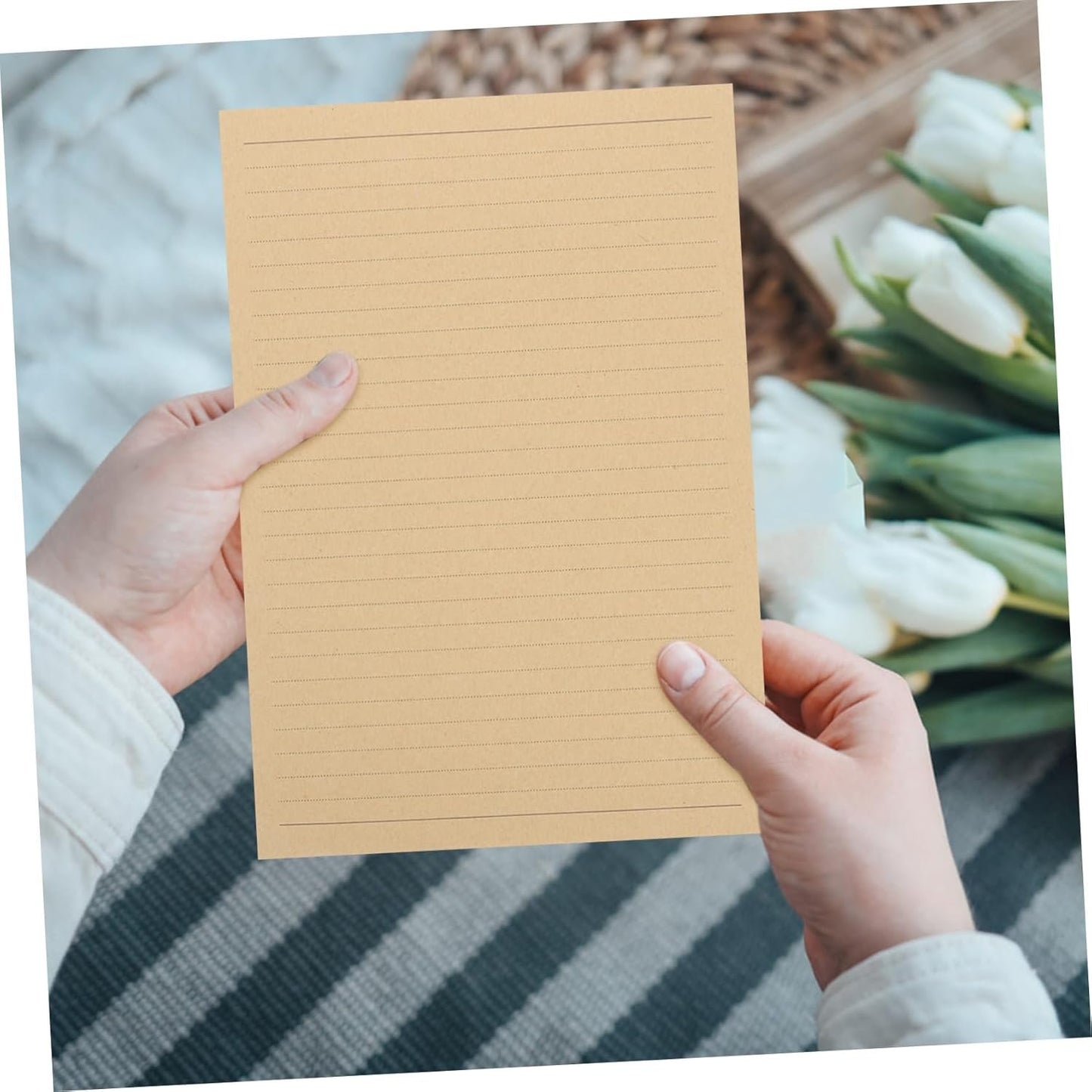 DIYEAH Vintage Stationery Paper 50 Sheets Letter Writing Paper in Kraft for Special Occasions and Handwritten Notes
