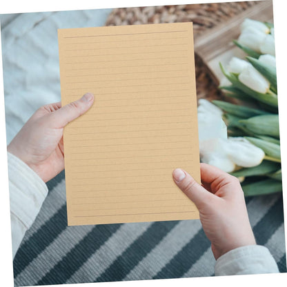 DIYEAH Vintage Stationery Paper 50 Sheets Letter Writing Paper in Kraft for Special Occasions and Handwritten Notes
