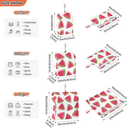 Red Triangle Watermelon 3 Set Packing Travel Organizer Portable Bags For Closet Ziplock Bag Storage And Organization