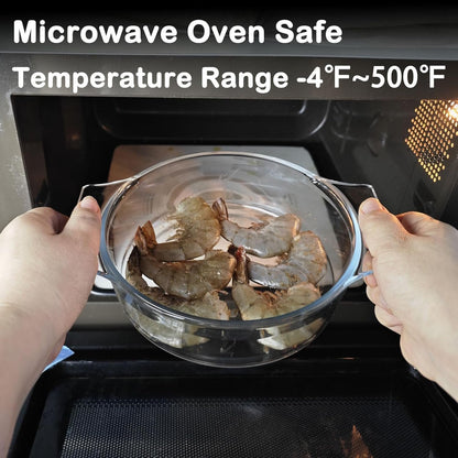 Oven Safe Glass Bowl with Lid | 1.5L/2L Borosilicate Bakeware | Microwave & Dishwasher Safe Casserole Dish for Baking Roasting Storage, Yogurt Making Oven Safe Glass Bowls with Lids (1.5L)