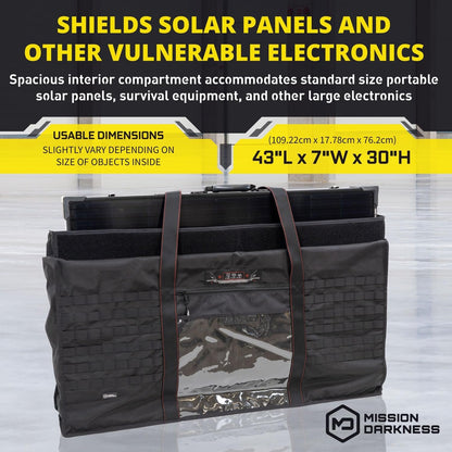 Mission Darkness Eclipse Faraday Bag for Solar Panels & Extra-Large Electronics. Military-grade RF Shielding Case Designed for EMP/CME Protection, Preppers, and Personal Security, Black, Classic