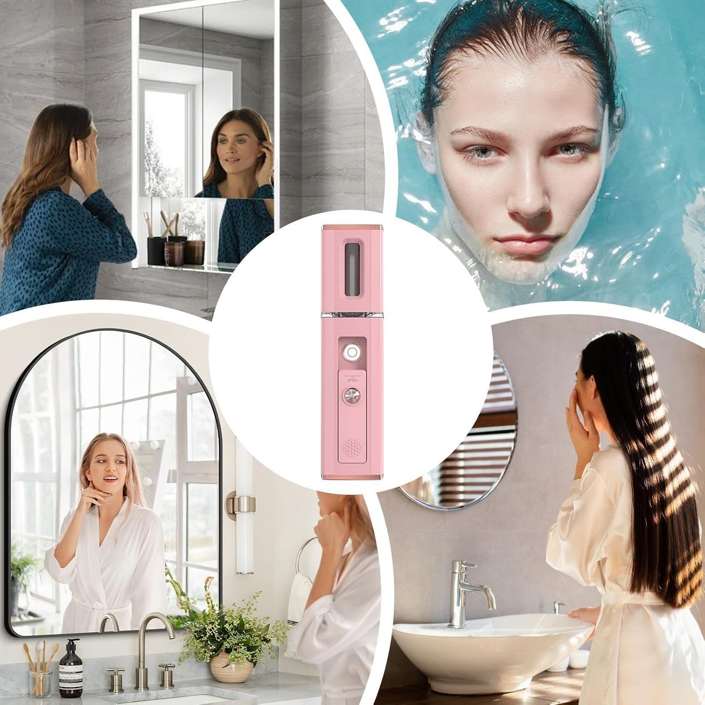 Face Mister, Face Spray, Rechargeable Humidifier, Fine Water Mist, Skin Hydration, Electric Face Mister, Portable Face Sprayer, Travel Beauty Tool, Deep Skin Hydration, Women's Skincare