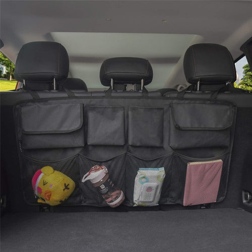 Car Hanging Boot Organisers with 7 Enlarged Pockets,Car Trunk Organizerï¼ŒBackseat hanging Bag, Car Boot Tidy Storage Bag, Black