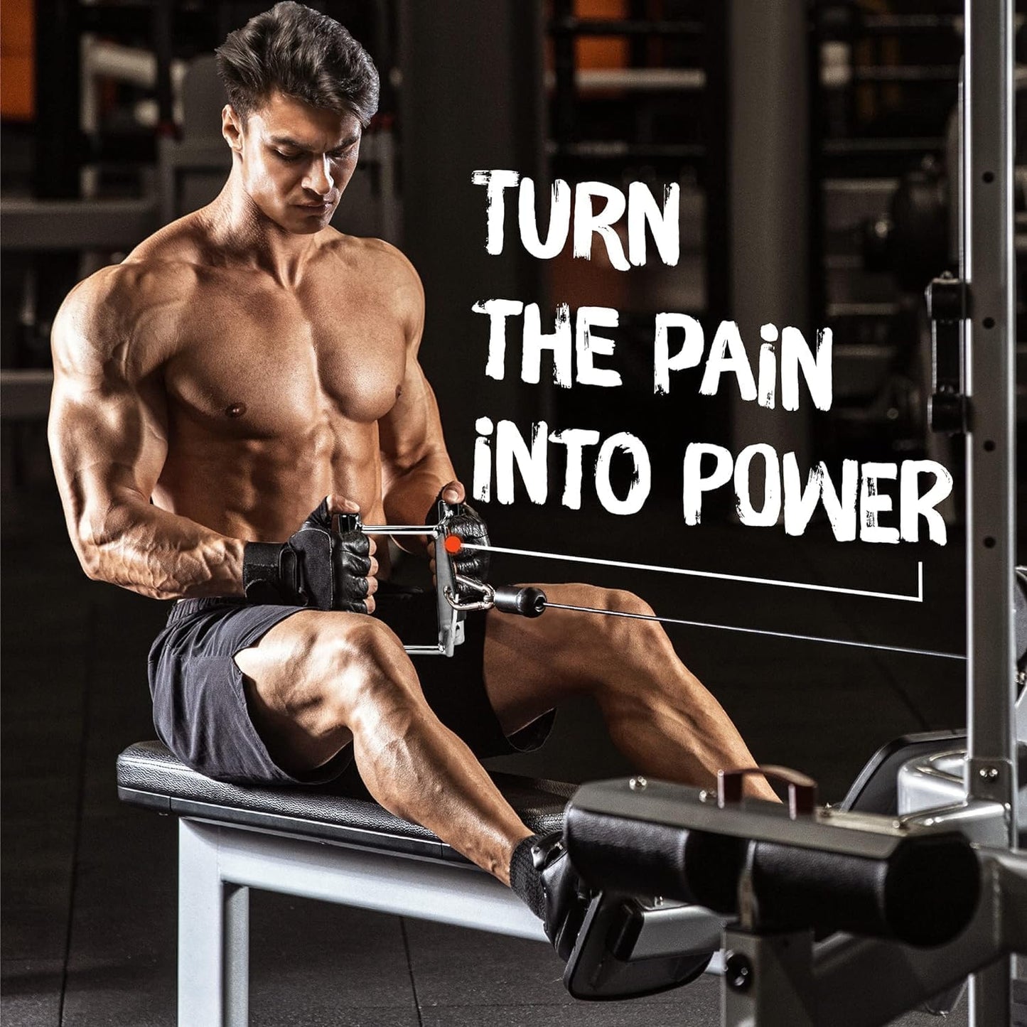 Yes4All Double D Row Handle Cable Attachment, Combo Tricep Pulldown Rope, Cable Machine Accessories for Home Gym