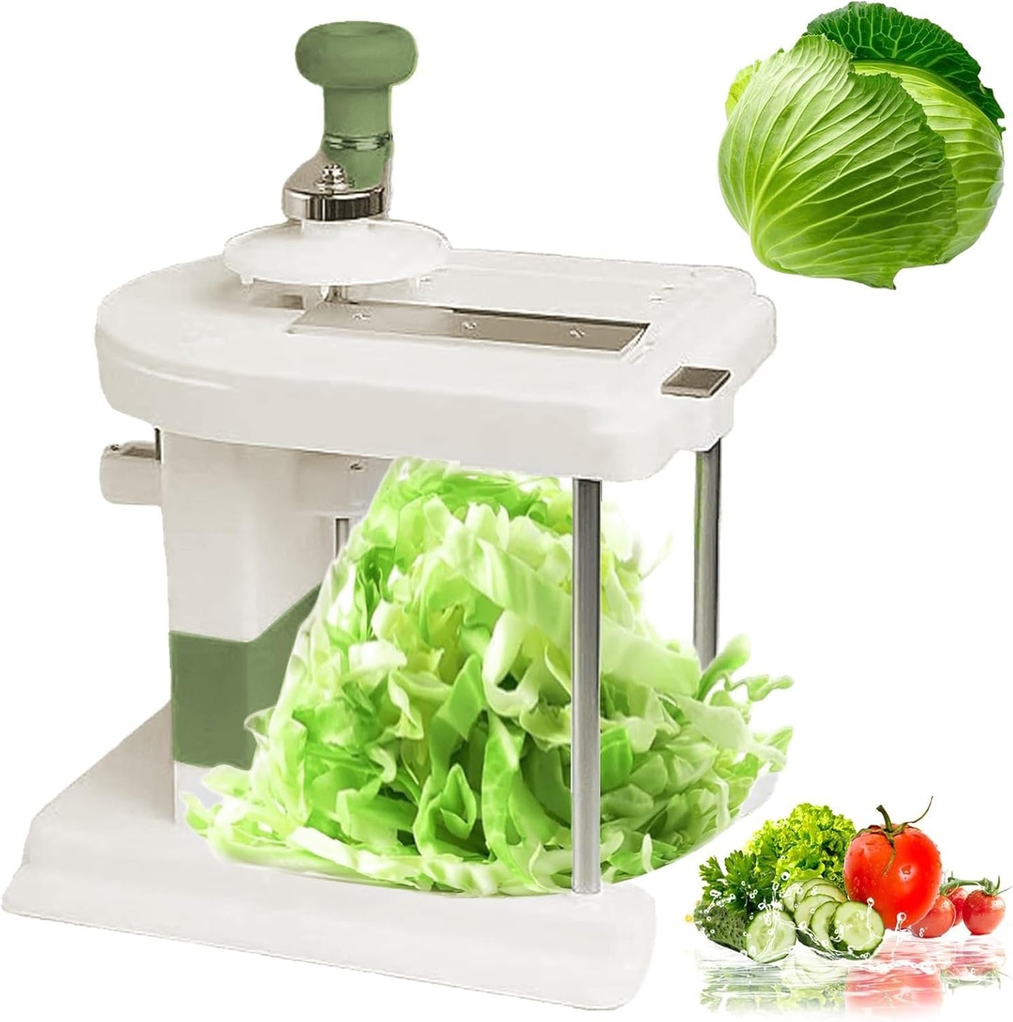 Cabbage Slicer Chopper - Manual Vegetable Cutter Tool, Stainless Steel Blade | Handheld Food Shredder Cutter Compact Salad Maker Used in Kitchen, Prep Setup, Home, Cooking Arrangement, Kitchen Helper