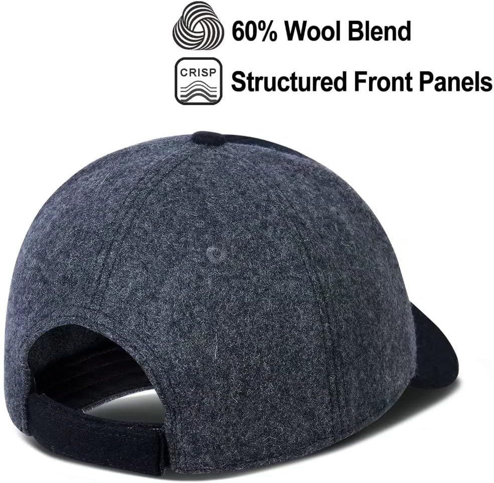 GADIEMKENSD Caps for Baseball Wool Fabric Structured Hat Autumn Winter Unisex