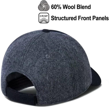 GADIEMKENSD Caps for Baseball Wool Fabric Structured Hat Autumn Winter Unisex