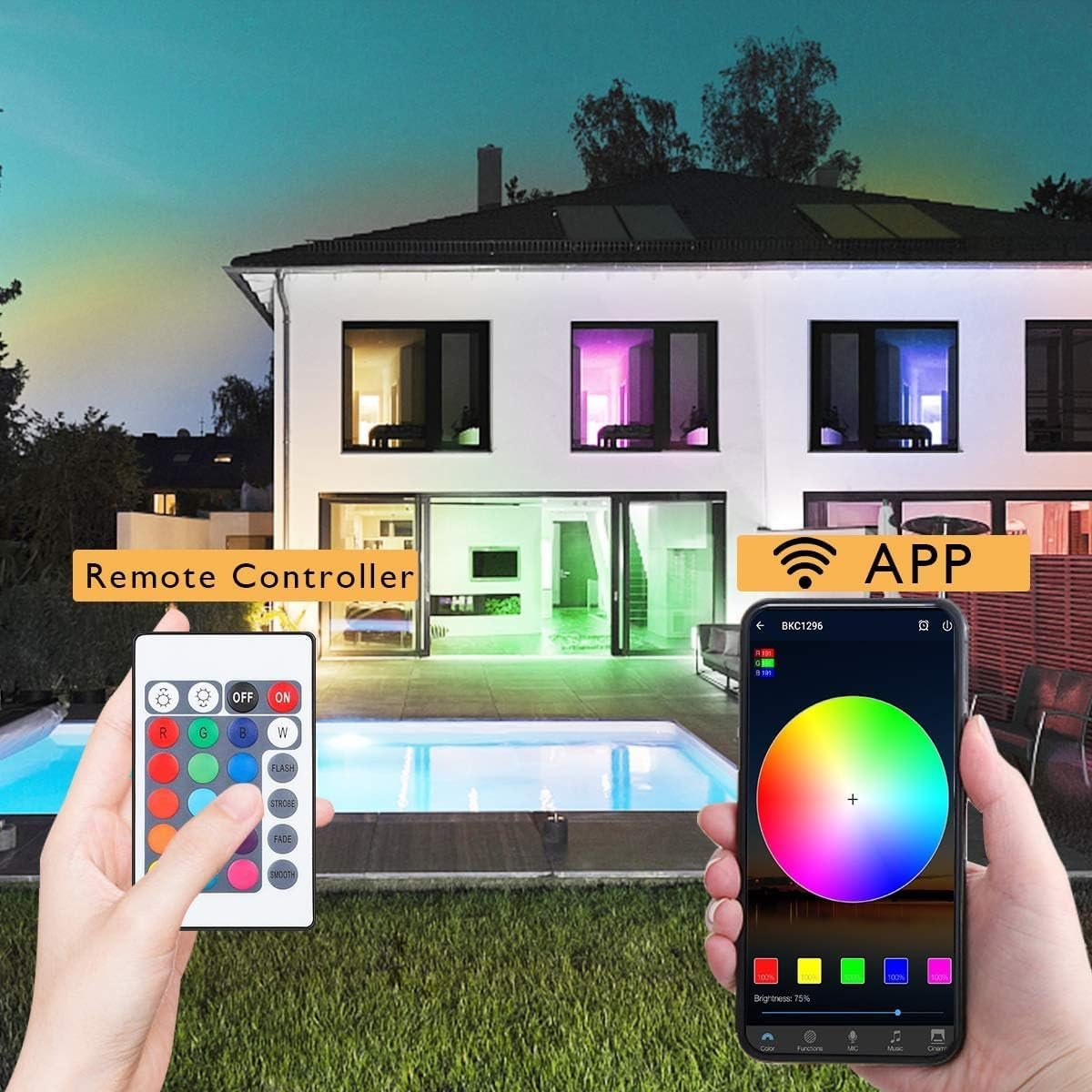 Miheal WiFi Wireless Smart LED Controller with 24 Keys Remote for RGB LED Strip Lights, Compatible with Alexa Google Home IFTTT, Support Android iOS System