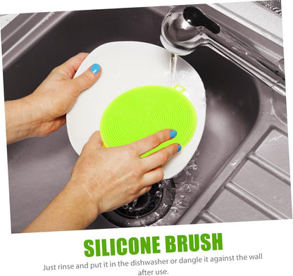 SOIMISS Silicone Kitchen Cleaning Brush Multi Function Non Stick Pot Scrubber for Easy Dishwashing for