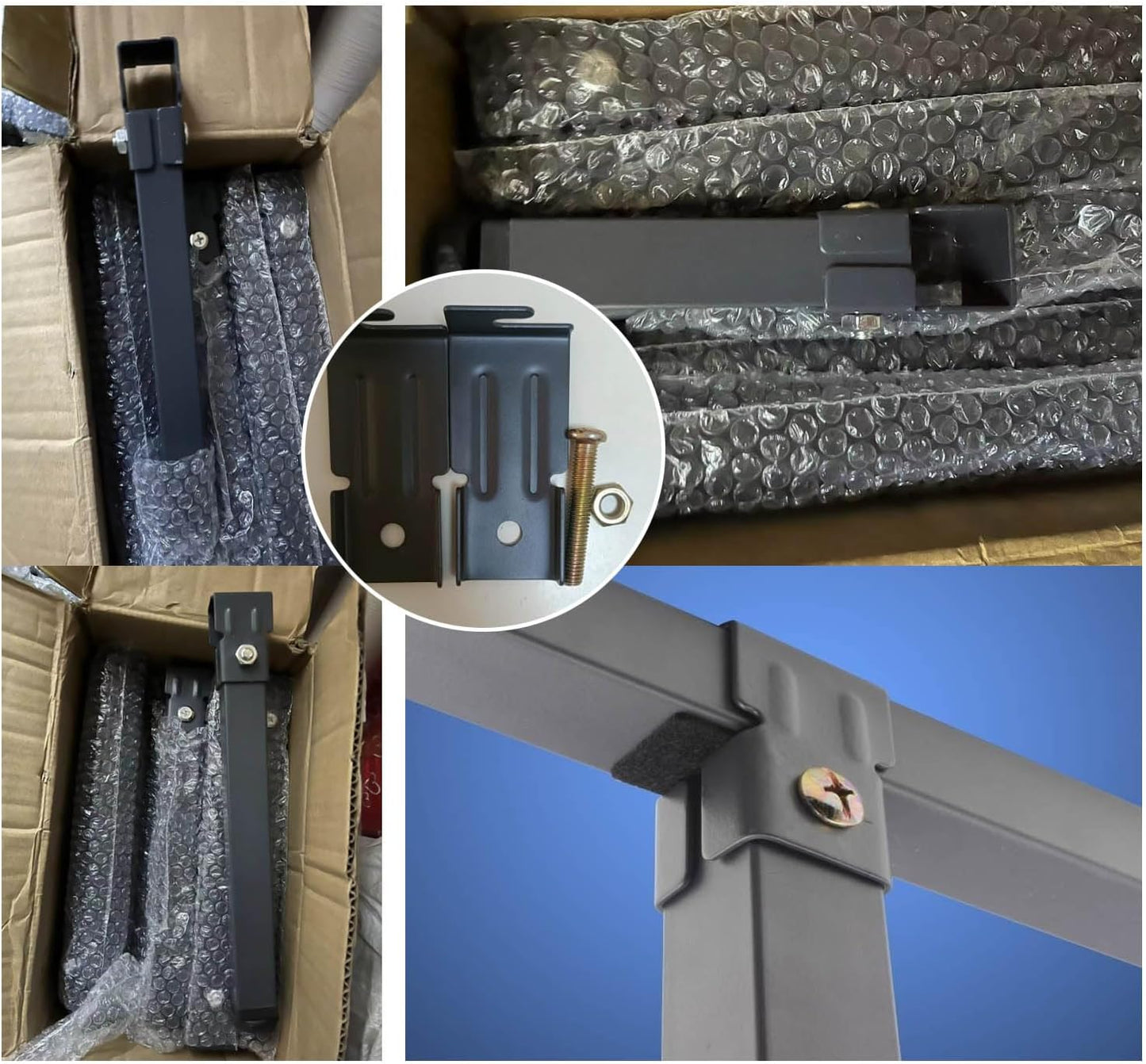 4 Pieces Adjustable Bed Legs, Adjustable Legs for Furniture Feet Bed for Slatted Base Legs Central Frame Bed Slats Support Legs for Sofa Bed Spare Parts (40 cm (15.7 inches), Grey, 3 x 3 cm
