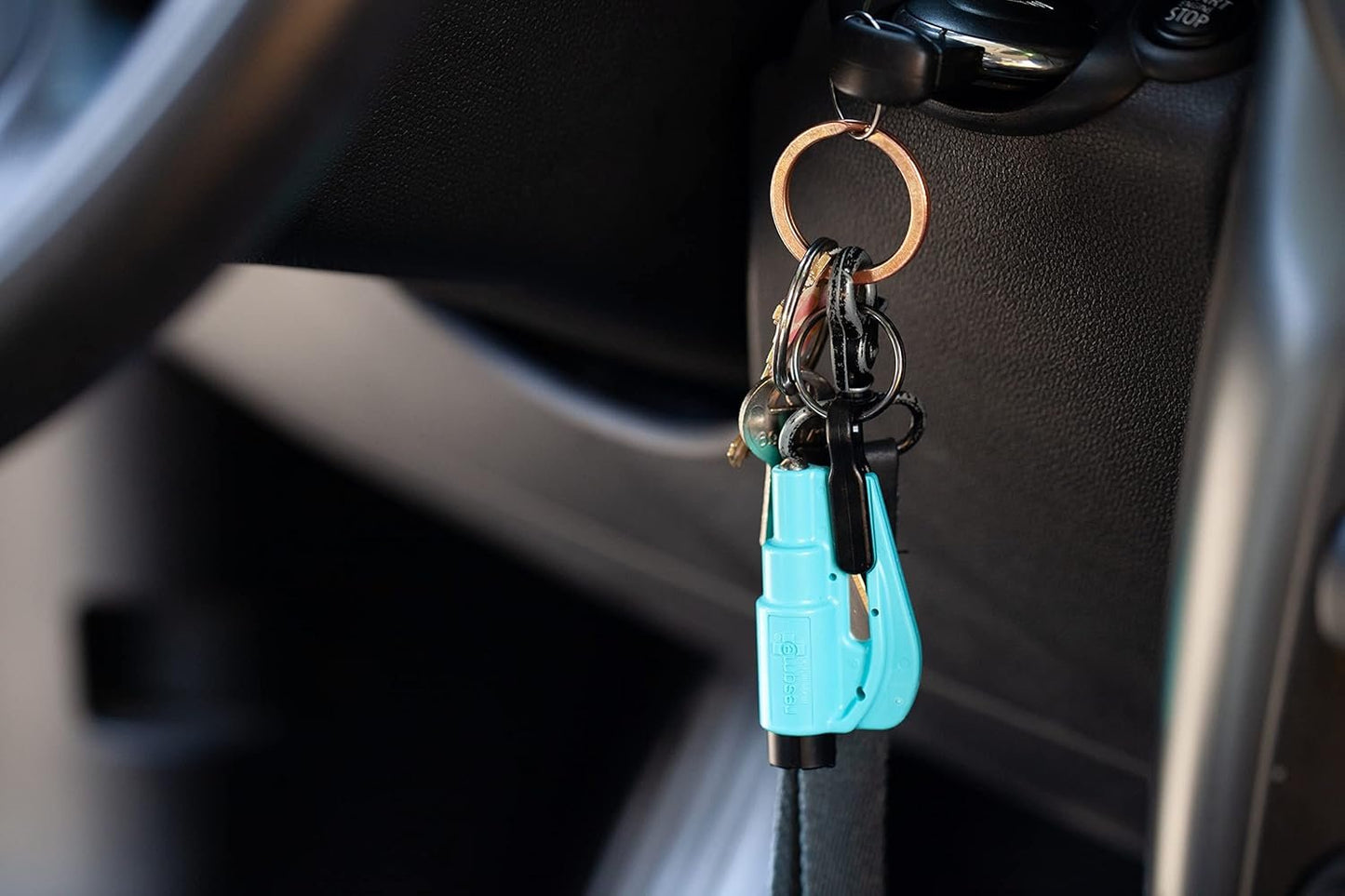 resqme The Original Emergency Key Fob Car Escape Tool, 2-in-1 Seat Belt Cutter and Window Breaker, Army Green, Pack of 2 - Compact Emergency Hammer