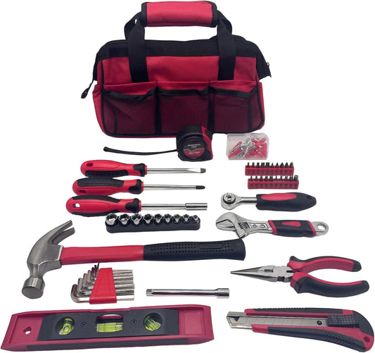 KCTXIPE Portable Household Tool Kit for Women & Beginners - 12" Starter Tool Set with Durable Bag, Ideal for Home, Apartment, Dorm, Office, and DIY Projects