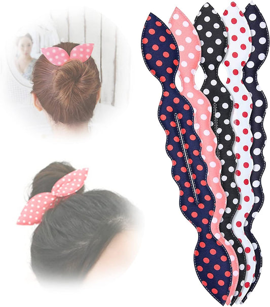 Hair Styling Bow, 4 Pcs Bun Deft Bun Hair Bun Donut Hair Bun Ponytail Flexible Reusable