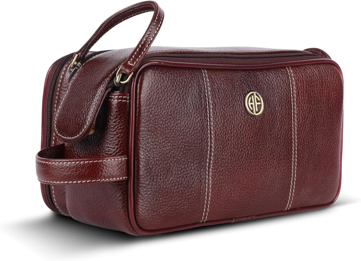 Hammonds Flycatcher Genuine Leather Shaving Bag for Men-Leather Dopp Kit|Toiletry Bag|Travel Toiletry Bag-Hygiene & Grooming Kit Organizer-Cruelty-Free Leather and Hand Stitched Vanity Case.TC4002,