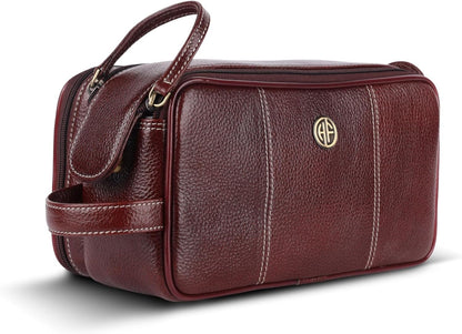 Hammonds Flycatcher Genuine Leather Shaving Bag for Men-Leather Dopp Kit|Toiletry Bag|Travel Toiletry Bag-Hygiene & Grooming Kit Organizer-Cruelty-Free Leather and Hand Stitched Vanity Case.TC4002,