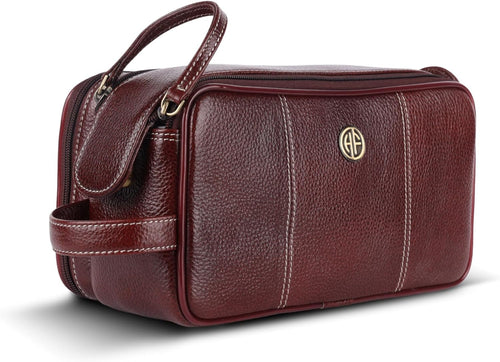 Hammonds Flycatcher Genuine Leather Shaving Bag for Men-Leather Dopp Kit|Toiletry Bag|Travel Toiletry Bag-Hygiene & Grooming Kit Organizer-Cruelty-Free Leather and Hand Stitched Vanity Case.TC4002,