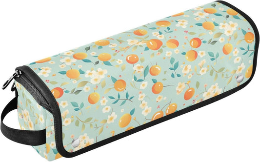 Borsa da viaggio per utensili da donna con tappetino rimovibile resistente al calore, borsa da viaggio organizer per utensili caldi e accessori per la cura dei capelli, essenziali da viaggio per donne