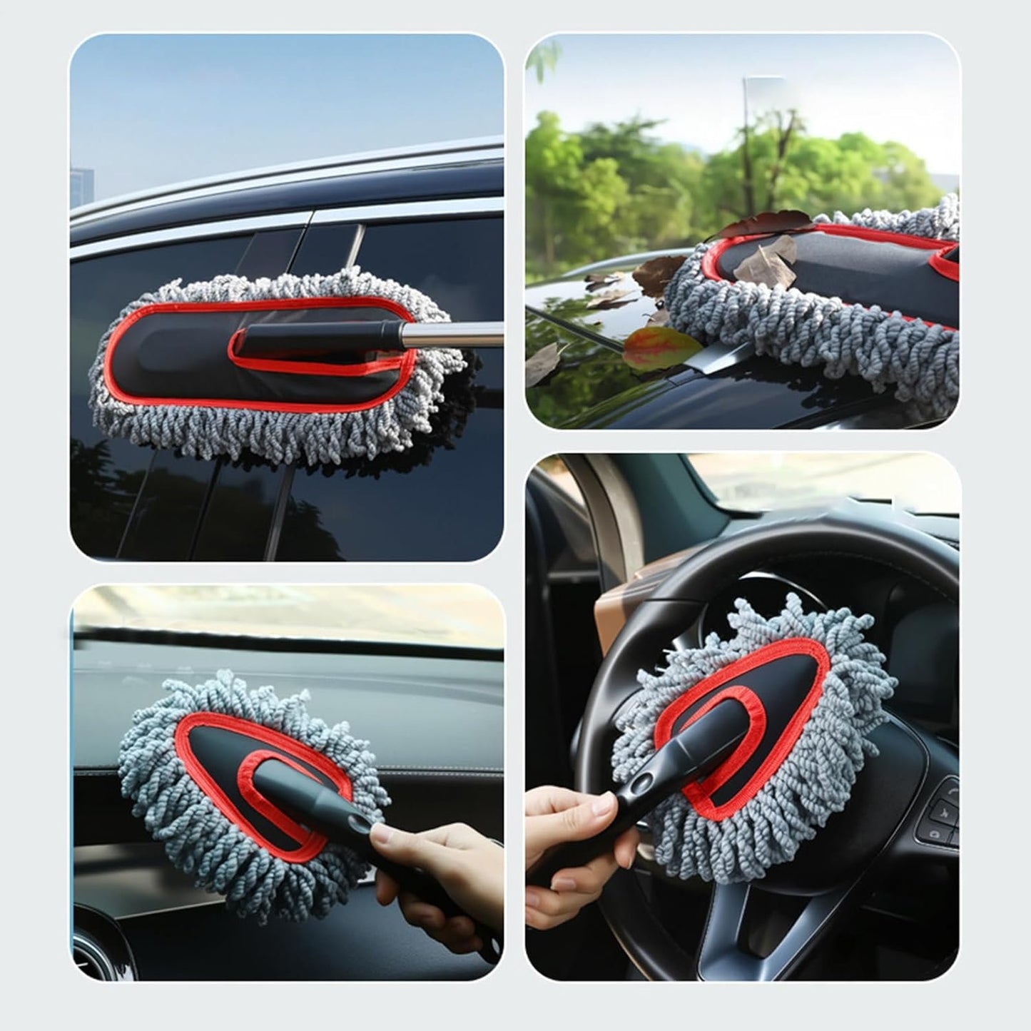 Car Brush - Dust Remover Brush | Car Brushes Duster Cleaning Tool | 2X Extendable No Scratch Soft Auto Accessories For Exterior Maintenance Household Dusting Detailing Automotive Interior