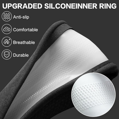 Car Steering Wheel Cover, Suede Car Interior Accessory for Driverse Car, Anti-Slip Breathable Full Surround Leather Steering Wheel Covers Protector for 14.5"-15" Universal Fit (Black-D Shape)