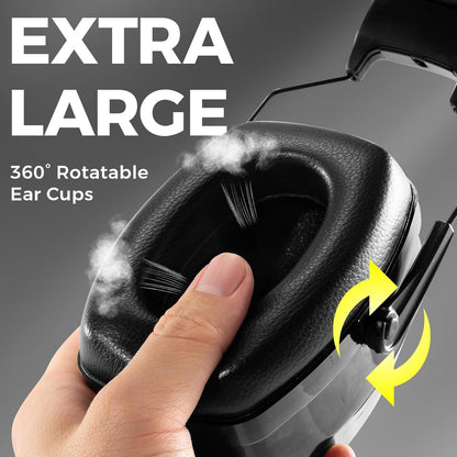 ProCase Hearing Protection Noise Reduction Large Safety Ear Muffs NRR 35dB Protection Headphones Ear Defenders for Shooting Gun Range Mowing -Black