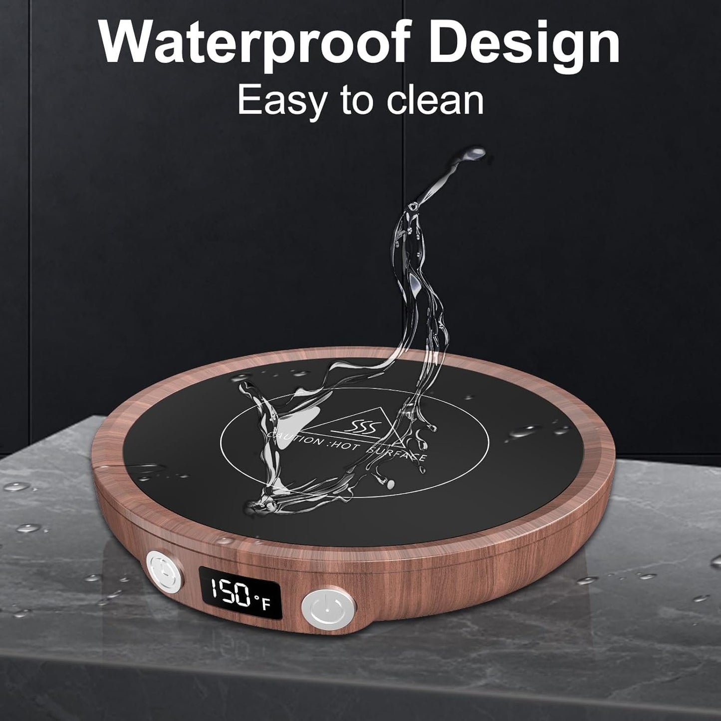 Mug Warmer Coffee Warmer for Desk with 3Temperature Control 130 ℉/150 ℉/176 ℉,2-12Hrs Auto Shut Off,Mug Warmer for Beverage, Coffe Cup Warmer for Home & Office Ideal for Coffee Lovers(Woodgrain Color)