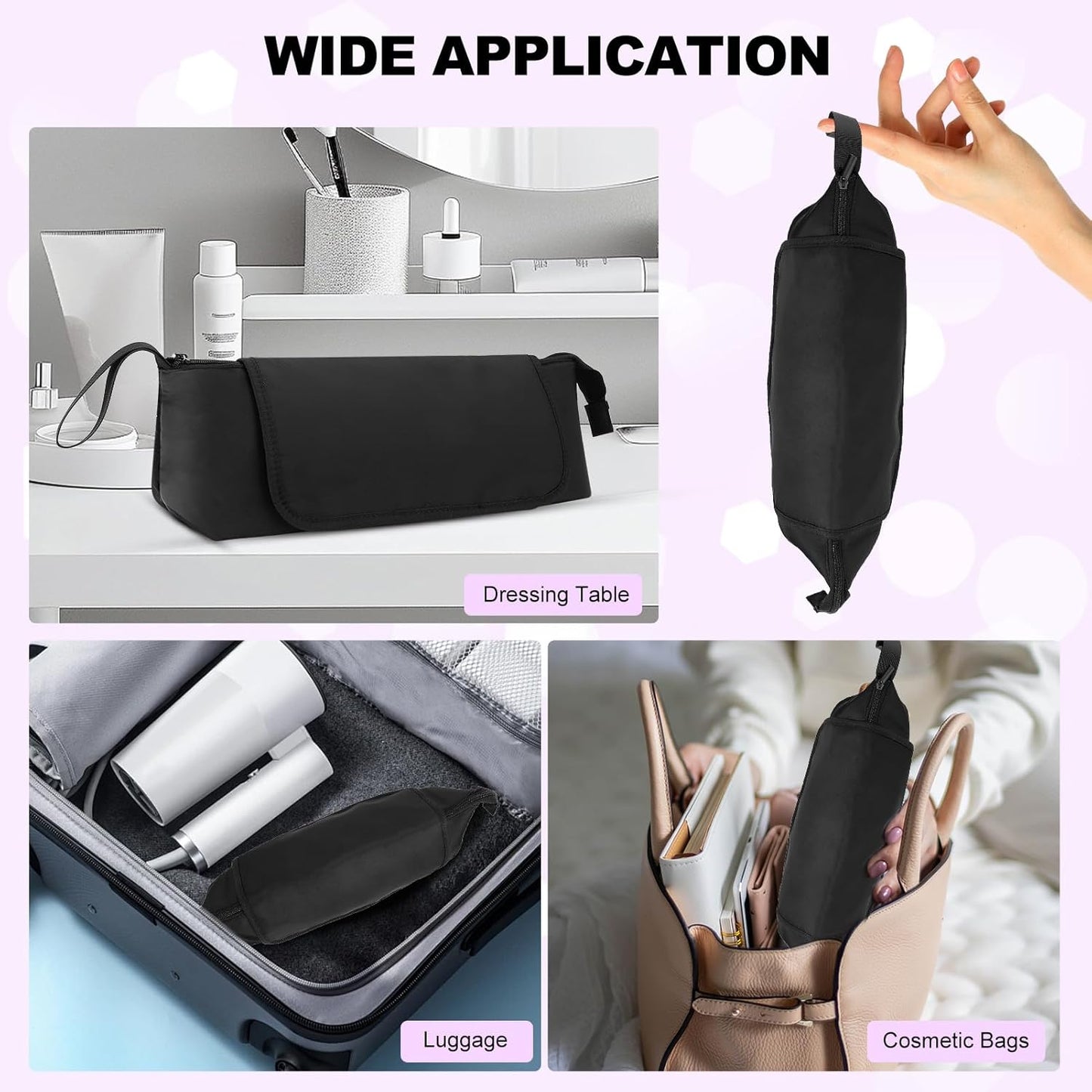 Large Travel Bag for Hot Hair Tools Heat Resistant Curling Iron Hair Straightener 2 in 1 Hair Tool Bag Travel Organizer