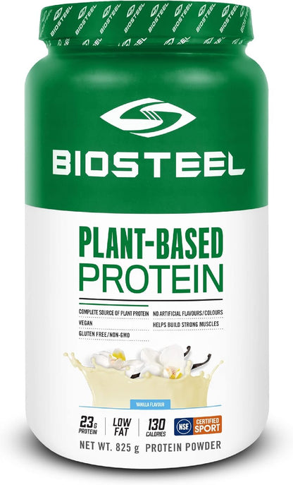 BioSteel Plant-Based Protein with Whole Grain Rice Protein, Pea Protein, and Hemp Protein, Chocolate, 825 Gram, vanilla