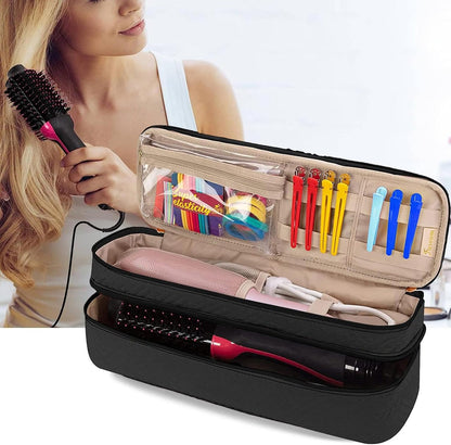 Borsa per attrezzi da viaggio per capelli - Accessori per borse, custodia per il trasporto a doppio strato | Forniture per asciugacapelli, borsa portabile, ferri piatti, accessori per la cura dei