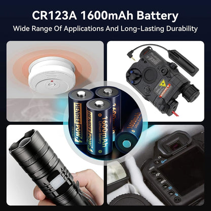 Henreepow CR123A Lithium Battery, 10-Year Shelf Life,CR17345 3V High Capacity Lithium Batteries, Long-Lasting for Sensors,Home Security Automation Devices (12 Pack-Non Rechargeable)