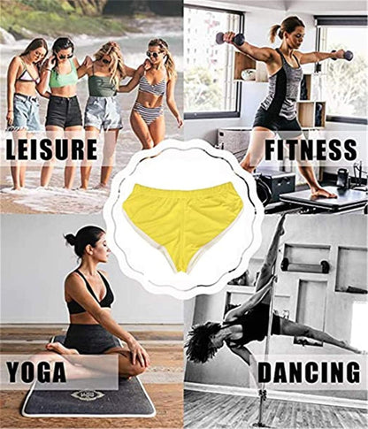 ZHER-LU Women's Mini Sport Shorts, Comfortable Elasticity Slip Shorts,Running Sports Yoga Cycling Shorts, Workout Gym Tummy Pants Leggings