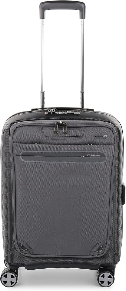 RONCATO Double Premium Expandable Cabin Trolley with Pocket/Backpack for Laptop, anthracite, Hand Luggage