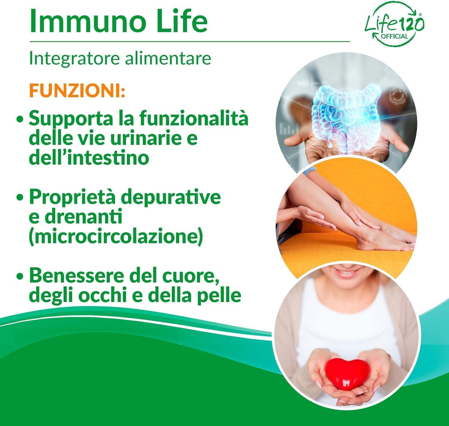 Life 120 - Immuno Life - 30 CAPSULES - Food supplement based on plant extracts, vitamins and minerals - Pack of 2