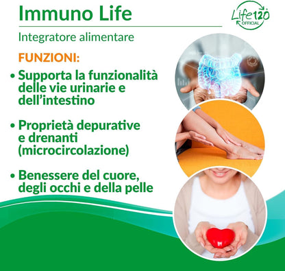 Life 120 - Immuno Life - 30 CAPSULES - Food supplement based on plant extracts, vitamins and minerals - Pack of 2