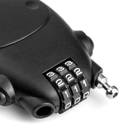 QWORKÂ® 3 Digit Combination Lock, Cable Lock, Security Password Lock, 77cm Retractable Cable for Luggage, Bike, Ski, Snowboard