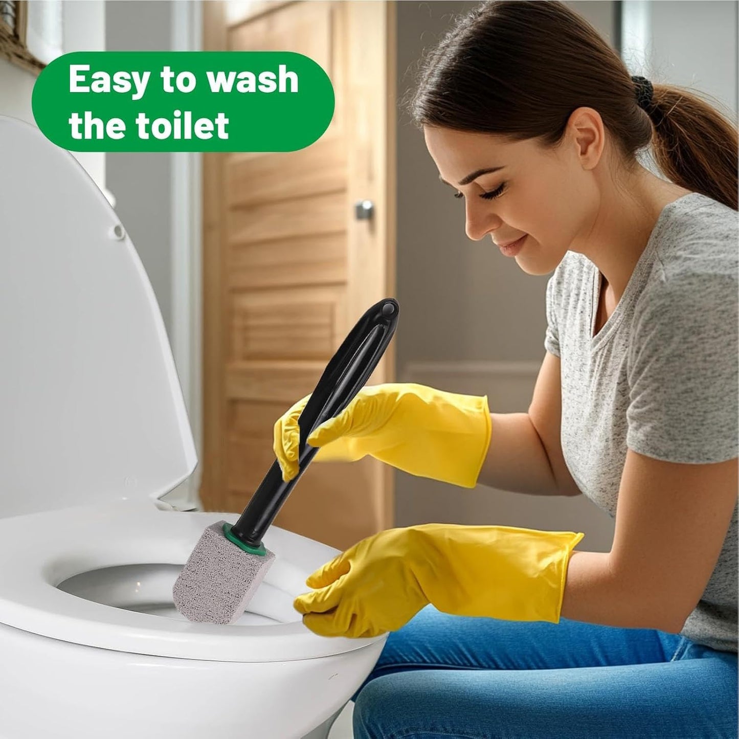 Toilet Cleaning Wand, Toilet Bowl Stain Remover, Deep Scrub Accessories, Hard Water Dirt Lifter Tool, Efficient Bowl Maintenance, Essential for Household Clean, 9.5x2.4x1.8in