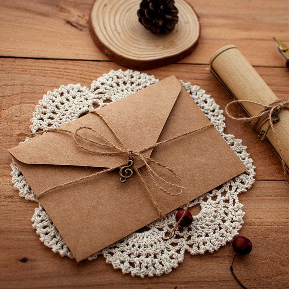 OTYMIOW Vintage Stationery Paper and Envelopes Set - 20 Sheets, 10 Envelopes, 10 Twine, 10 Keys, 10 Seal Stickers for Letter Writing