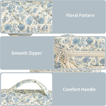YSHIGUING Makeup Bag,Portable Cotton Quilted Cosmetic Bag,Travel Toiletry Bag,Large Capacity Cosmetic Bags,Essenitial for Women,Cute Toiletry Pouch Tote Purse for Toiletries Accessories Brushes