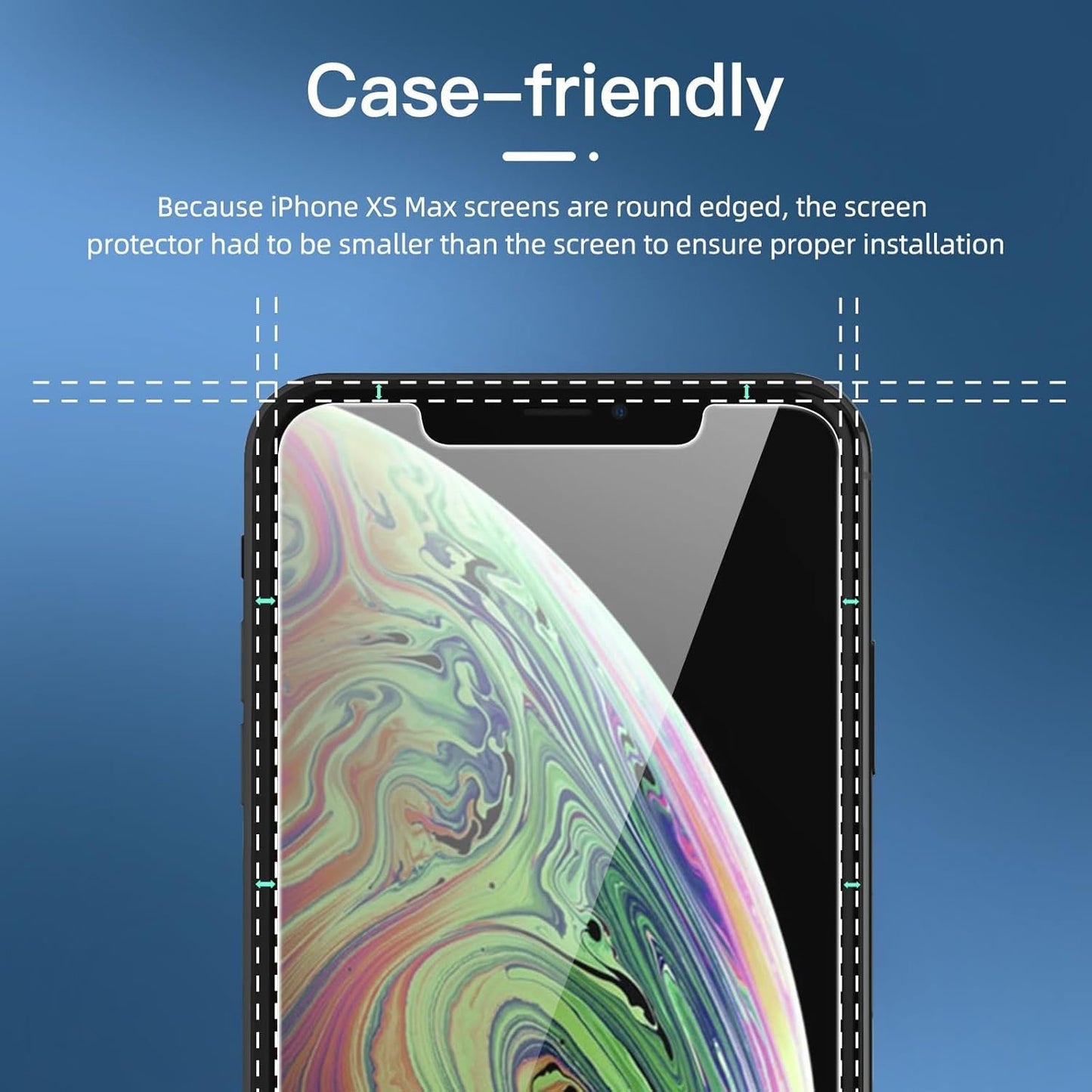 NEW'C 3 Pack Privacy Screen Protector for iPhone 11 Pro Max, iPhone XS Max (6.5"), Balanced 35-Degree Privacy Angle with Eye Protection, Ultra Durable 9H Hardness, Bubble-Free