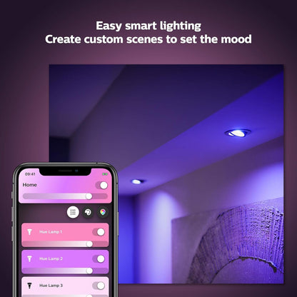 Philips Hue White and Colour Ambiance 6W Equivalent 25W GU10 LED Smart Bulb, Colour Changing Bulb, Bluetooth & Zigbee, Voice Activated with Alexa